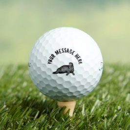Schwarzer Walrus einfache Illustration Golfball