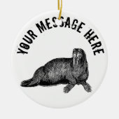 Schwarzer Walrus einfache Illustration Keramik Ornament (Vorne)