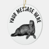 Schwarzer Walrus einfache Illustration Keramik Ornament (Links)