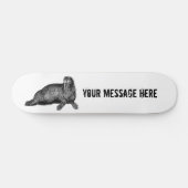 Schwarzer Walrus einfache Illustration Skateboard (Horizontal)