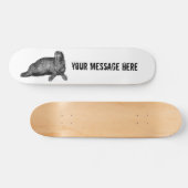 Schwarzer Walrus einfache Illustration Skateboard (Horizontal)