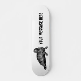Schwarzer Walrus einfache Illustration Skateboard