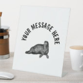 Schwarzer Walrus einfache Illustration Sockelschild (In Situ)