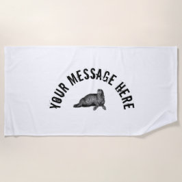 Schwarzer Walrus einfache Illustration Strandtuch