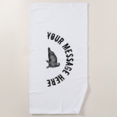 Schwarzer Walrus einfache Illustration Strandtuch (Vorderseite)