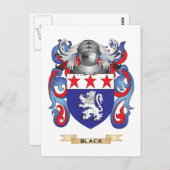 Schwarzer Wappen (Familienwappen) Postkarte (Vorne/Hinten)