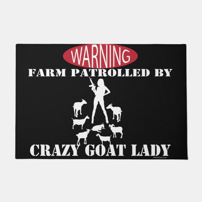 Schwarzer Warzenbauernhof, von Crazy Goat Lady übe Fußmatte (Vorderseite)