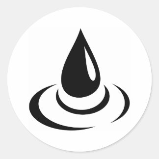 Schwarzer Wassertropfen Runder Aufkleber