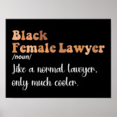 Schwarzer Weiblicher Rechtsanwalt Definition Funny Poster (Vorne)