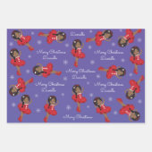 Schwarzer Weihnachtsballerina Geschenkpapier Set (Vorderseite 3)