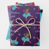 Schwarzer Weihnachtsballerina Geschenkpapier Set (Beispiel)