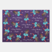 Schwarzer Weihnachtsballerina Geschenkpapier Set (Vorderseite)