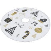 Schwarzer Weihnachtsbaum-Accessoires Fleece Weihnachtsbaumdecke (Schrägansicht)