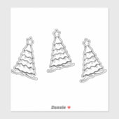 Schwarzer Weihnachtsbaum Aufkleber (Blatt)