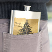 Schwarzer Weihnachtsbaum aus Gold Flachmann (Beispiel)