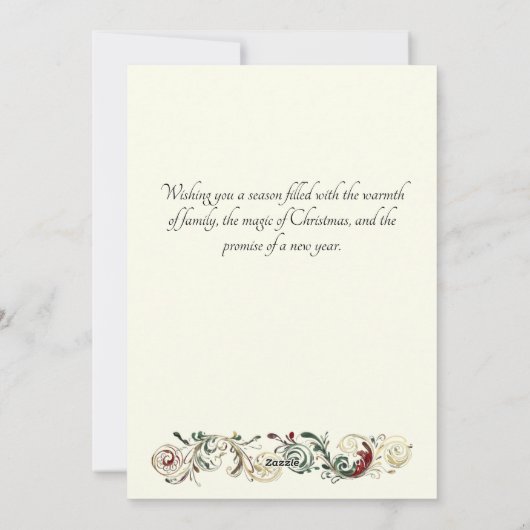 Schwarzer Weihnachtsbaum Feiertagskarte (Rückseite)