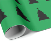 Schwarzer Weihnachtsbaum Geschenkpapier (Rolleneckpunkt)