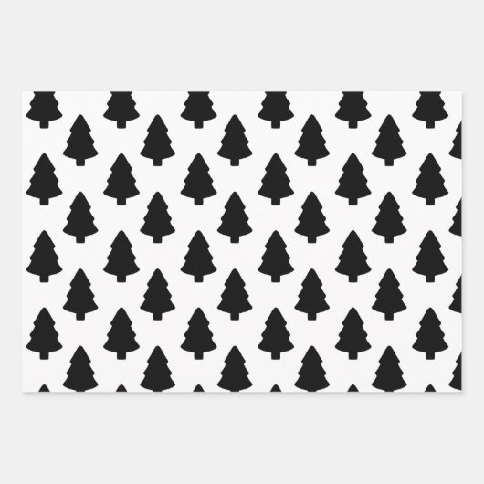 Schwarzer Weihnachtsbaum Geschenkpapier Set (Vorderseite 2)