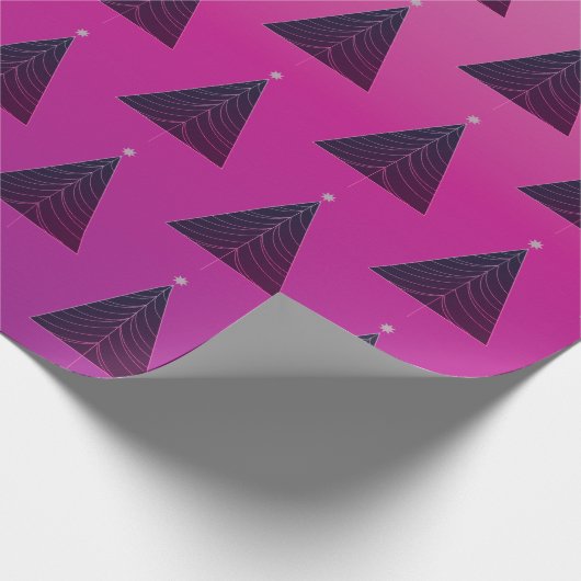 Schwarzer Weihnachtsbaum, heiß rosa Magenta Gradie Geschenkpapier (Ecke)