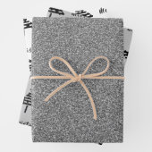 Schwarzer Weihnachtsbaum Imitate Silberner Glitzer Geschenkpapier Set (Beispiel)