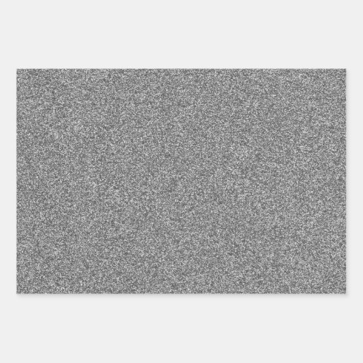 Schwarzer Weihnachtsbaum Imitate Silberner Glitzer Geschenkpapier Set (Vorderseite)