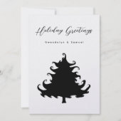 Schwarzer Weihnachtsbaum Minimalist Feiertagskarte (Vorderseite)