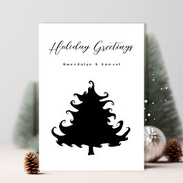 Schwarzer Weihnachtsbaum Minimalist Feiertagskarte