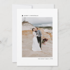 Schwarzer Weihnachtsbaum Modernes fröhliches Weihn Feiertagskarte