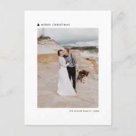 Schwarzer Weihnachtsbaum Modernes fröhliches Weihn Feiertagspostkarte