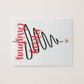 Schwarzer Weihnachtsbaum (PERSONALIZEABLE) Puzzle (Horizontal)