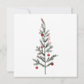 Schwarzer Weihnachtsbaum Red Green Winter Wedding Dankeskarte (Rückseite)