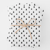 Schwarzer Weihnachtsbaum skandinavisches Muster Geschenkpapier Set (Beispiel)