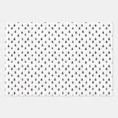 Schwarzer Weihnachtsbaum skandinavisches Muster Geschenkpapier Set (Vorderseite)