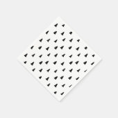 Schwarzer Weihnachtsbaum skandinavisches Muster Serviette (Ecke)