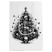 Schwarzer Weihnachtsbaum Skulpturen und Knochen Mittlere Geschenktüte (Rückseite)
