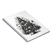 Schwarzer Weihnachtsbaum Skulpturen und Knochen Notizblock (Rechte Seite)