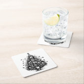 Schwarzer Weihnachtsbaum Skulpturen und Knochen Rechteckiger Pappuntersetzer (Vor Ort)