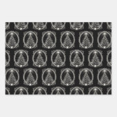 Schwarzer Weihnachtsbaum Vintag Geschenkpapier Set (Vorderseite 2)