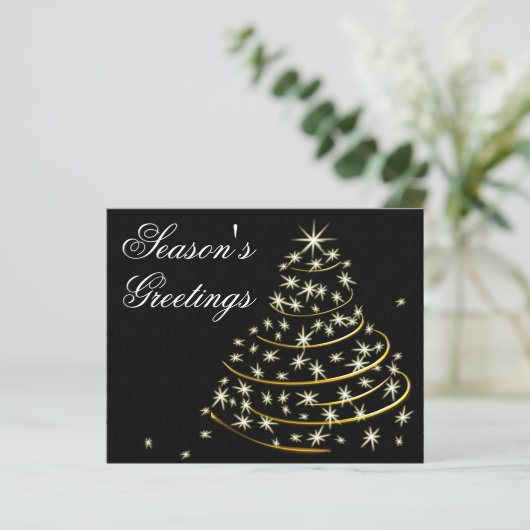 Schwarzer Weihnachtsbaum Weihnachtskarte (Stehend Vorderseite)