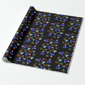 Schwarzer Weihnachtshai Fish Wrapping Paper Geschenkpapier (Ungerollt)