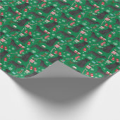 Schwarzer Weihnachtshund Geschenkpapier (Ecke)
