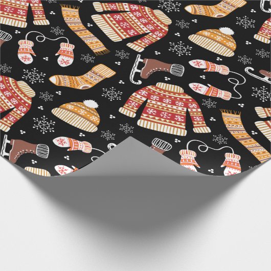 Schwarzer Weihnachtskalender Geschenkpapier (Ecke)