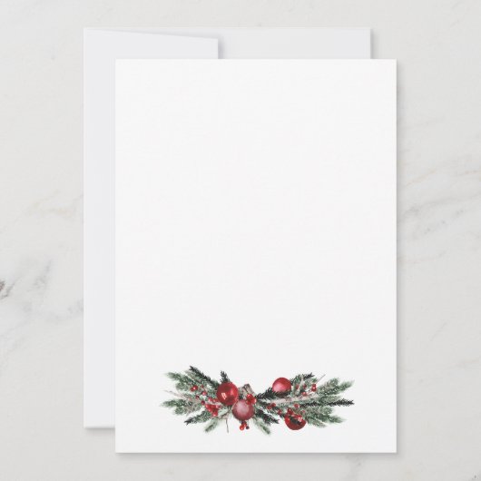 Schwarzer Weihnachtskranz Roter Winter Feierliche Einladung (Rückseite)