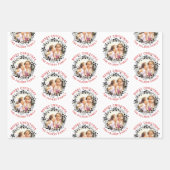 Schwarzer Weihnachtskranz, rotes, fröhliches Weihn Geschenkpapier Set (Vorderseite 2)