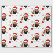 Schwarzer Weihnachtsmann, Afrikanischer Nikolaus,  Geschenkpapier (Flach)