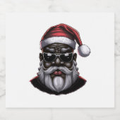 Schwarzer Weihnachtsmann, afroamerikanischer Weihn Schaumweinetikett (Einzelnes Label)
