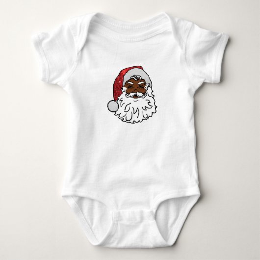 schwarzer Weihnachtsmann Baby Strampler (Vorderseite)