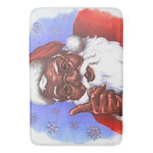 Schwarzer Weihnachtsmann Badematte (Vorderseite Vertikal)