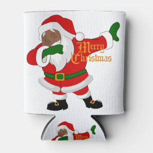 schwarzer Weihnachtsmann beim Dabbing Dosenkühler