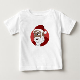 Schwarzer Weihnachtsmann-Cartoon Baby T-shirt